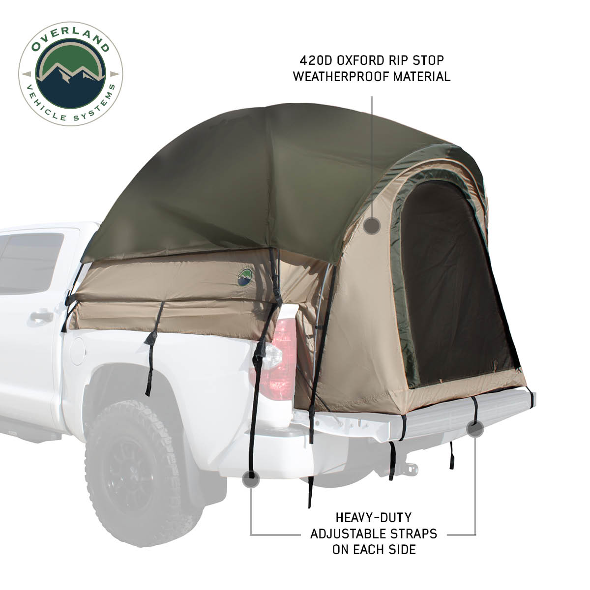 LD TACT - Bed Tent Full Size 6.5', Tan Body & Green Rainfly