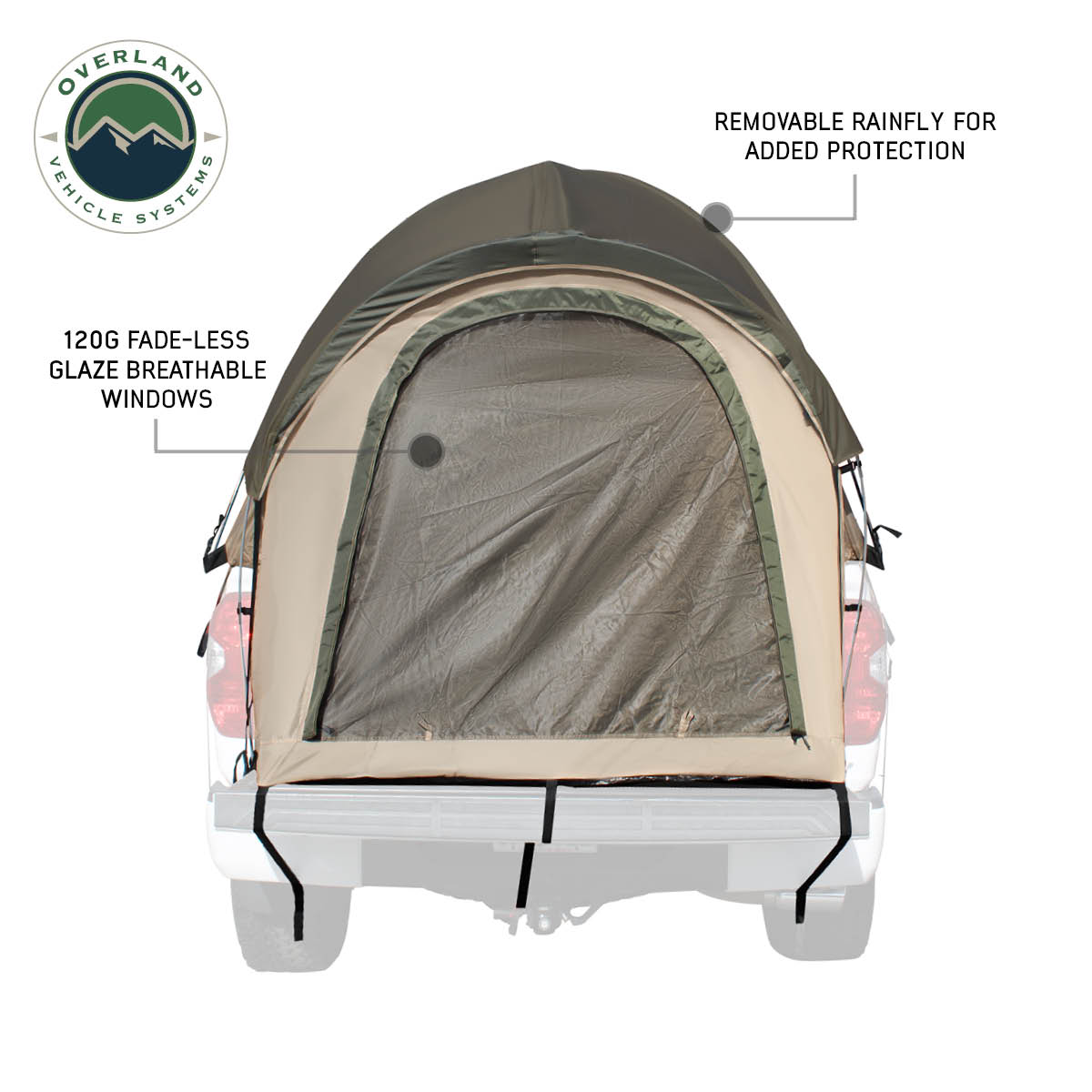 LD TACT - Bed Tent Mid Size 5.0'-5.2', Tan Body & Green Rainfly