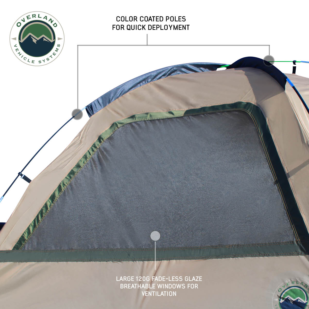 LD TACT - Bed Tent Mid Size 5.0'-5.2', Tan Body & Green Rainfly