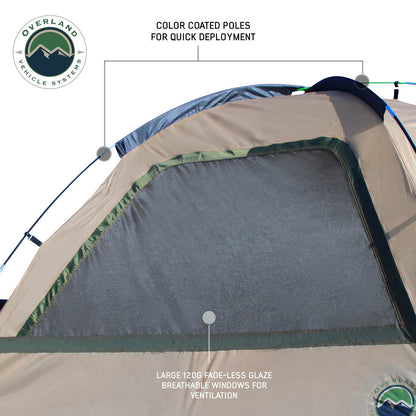 LD TACT - Bed Tent Mid Size 5.0'-5.2', Tan Body & Green Rainfly