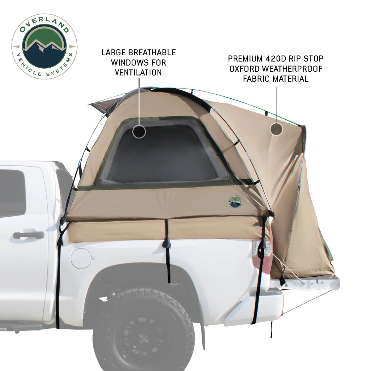 LD TACT - Bed Tent Mid Size 5.0'-5.2', Tan Body & Green Rainfly