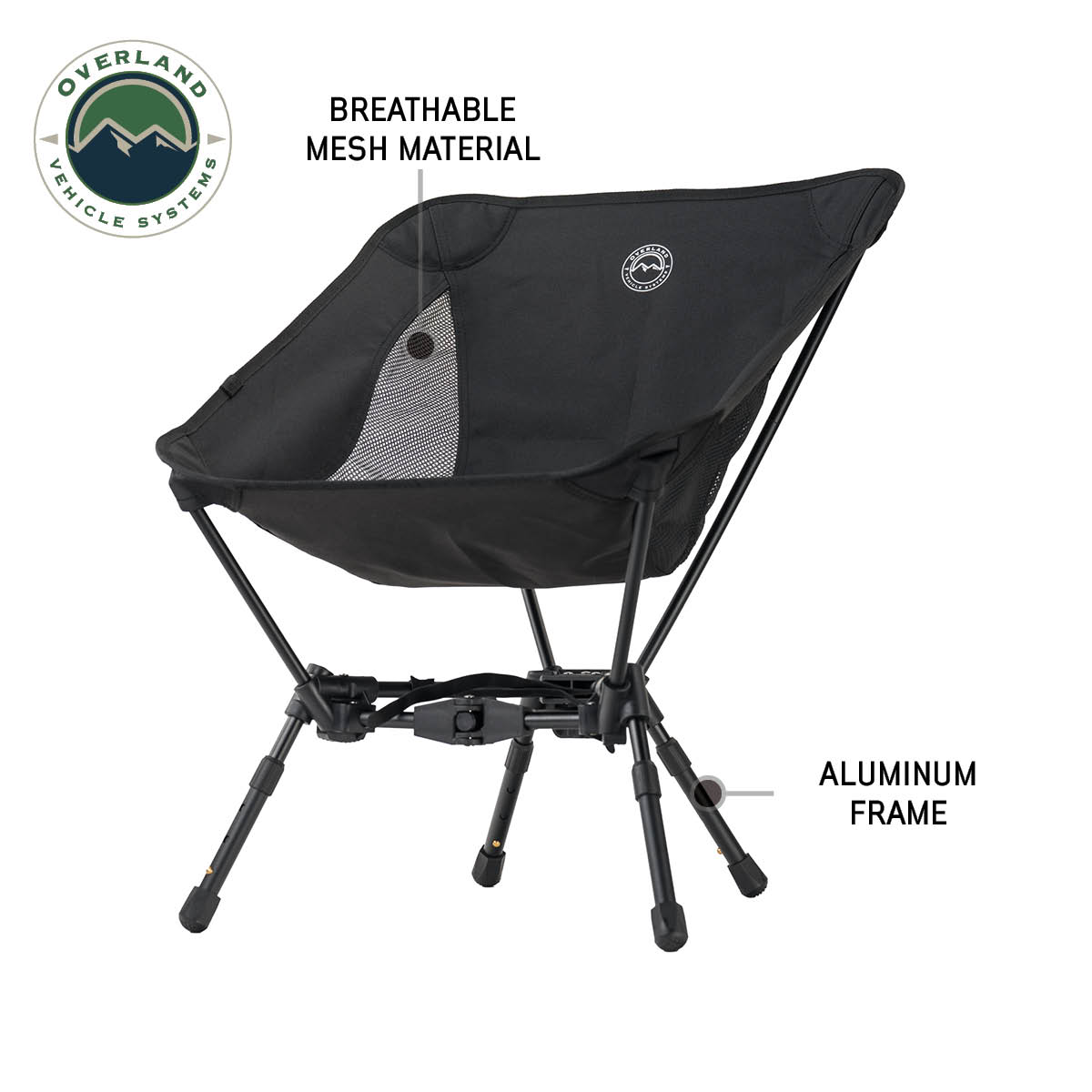 Compact Camping Chair - Aluminum Base and Storage Bag