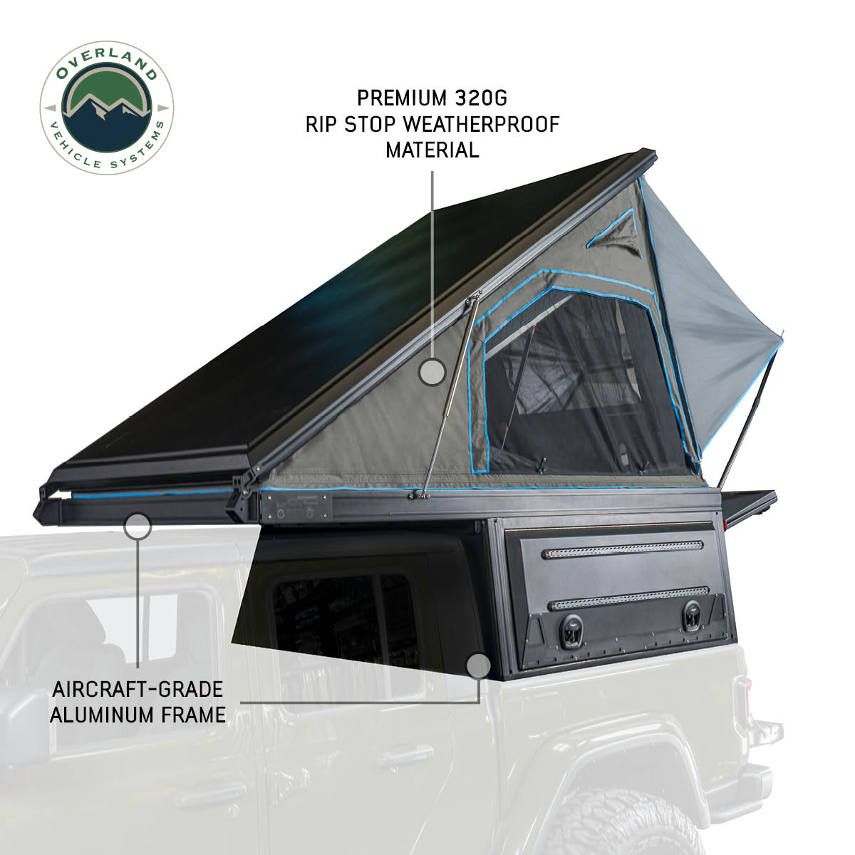 MagPak - Camper W/Tent, Lights, Rear Molle Panel, Side Tie Downs, Front & Rear Windows - 2019-2024 Jeep Gladiator