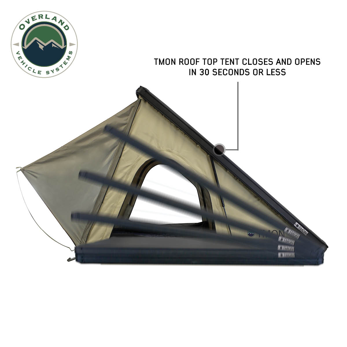 LD TMON - Clamshell Aluminum Roof Top Tent, 2 Person, Tan Body & Green Rainfly