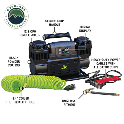 EGOI Portable Air Compressor System 7.0 CFM With Digital Control Panel, Storage Bag, Hose & Attachments - Single Motor