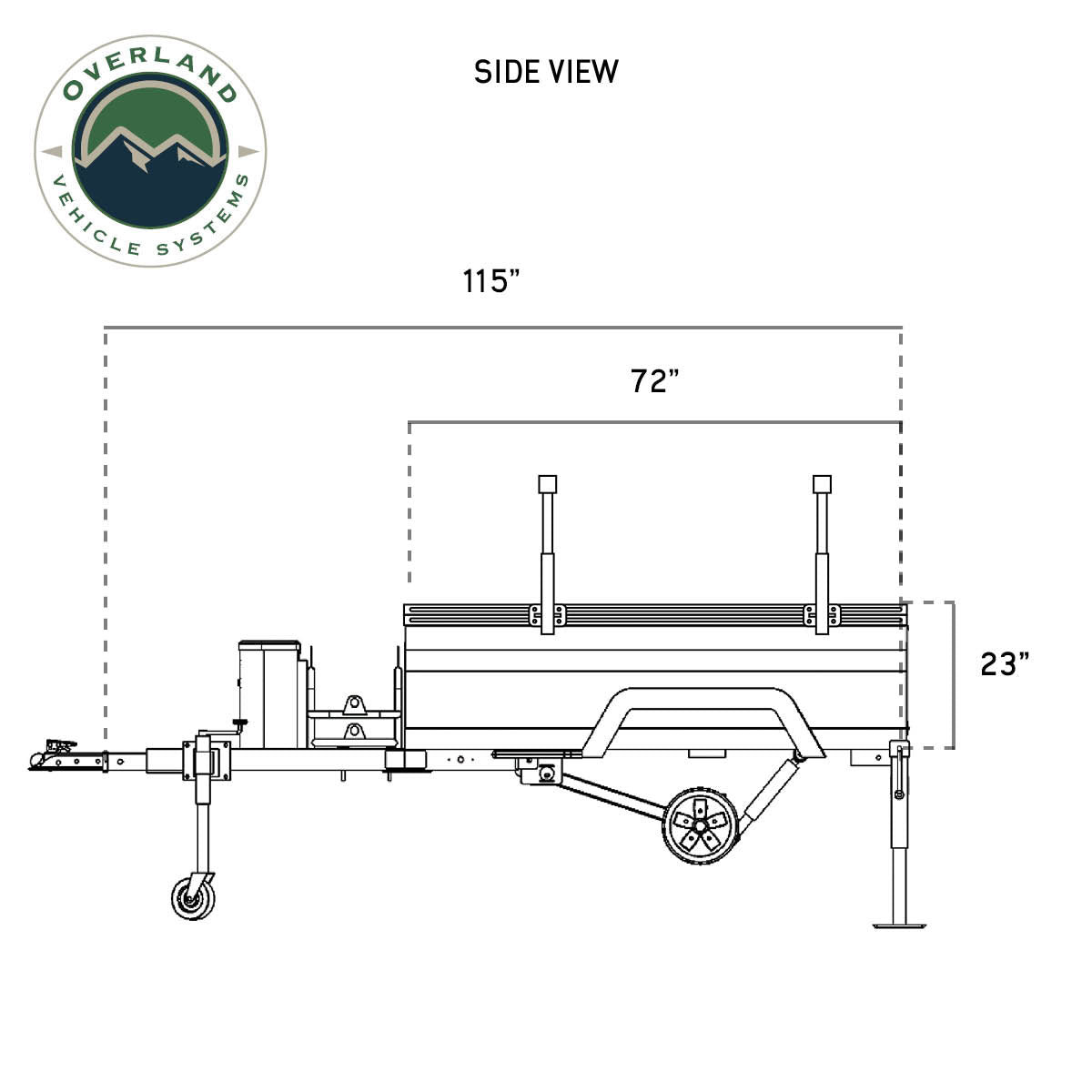 Off Road Trailer - Military Style with Full Articulating Suspension, 5x5 Bolt Pattern