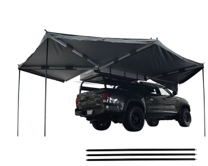 HD Nomadic 270 - Awning, Driver Side, Grey Body, Green Trim & Black Travel Cover - No Brackets, No Hardware, No Accessories