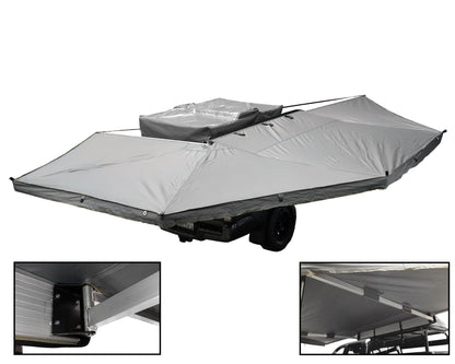 HD Nomadic 270 - Awning, Driver Side, Grey Body, Green Trim & Black Travel Cover - No Brackets, No Hardware, No Accessories