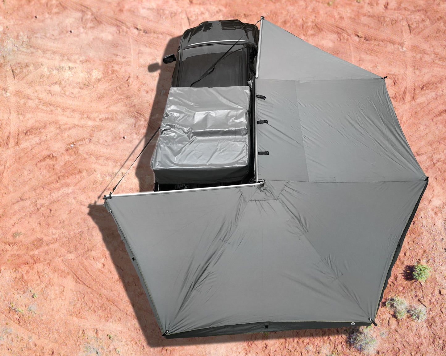 HD Nomadic 270 - Awning, Driver Side, Grey Body, Green Trim & Black Travel Cover - No Brackets, No Hardware, No Accessories