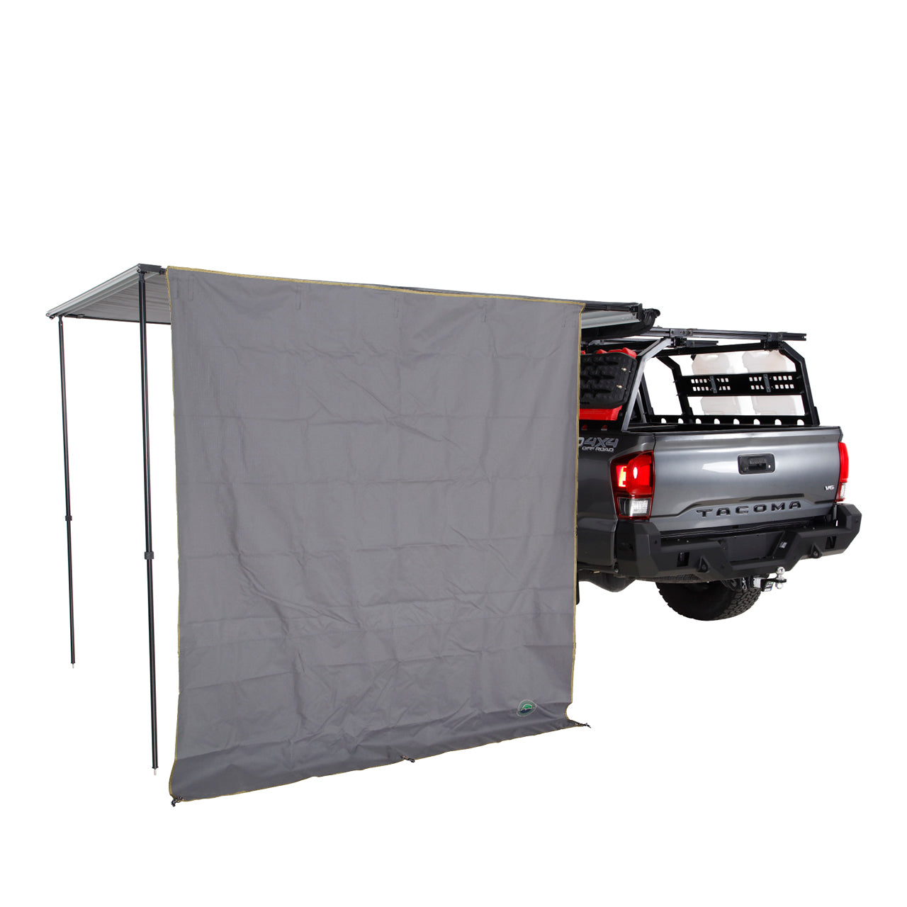 HD Nomadic 2.0 - Awning Wall Front Section, 6.5’ x 6.5’, Grey Body, Green Trim with Storage Bag