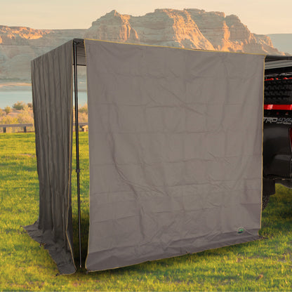 HD Nomadic 2.0 - Awning Wall Front Section, 6.5’ x 6.5’, Grey Body, Green Trim with Storage Bag