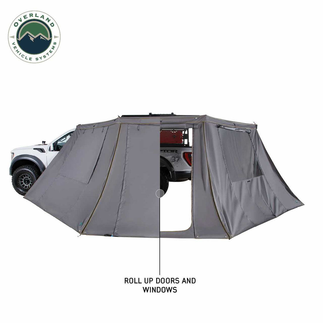 HD Nomadic 180 - LTE Awning Wall, Universal, Grey Body, Green Trim with Storage Bag