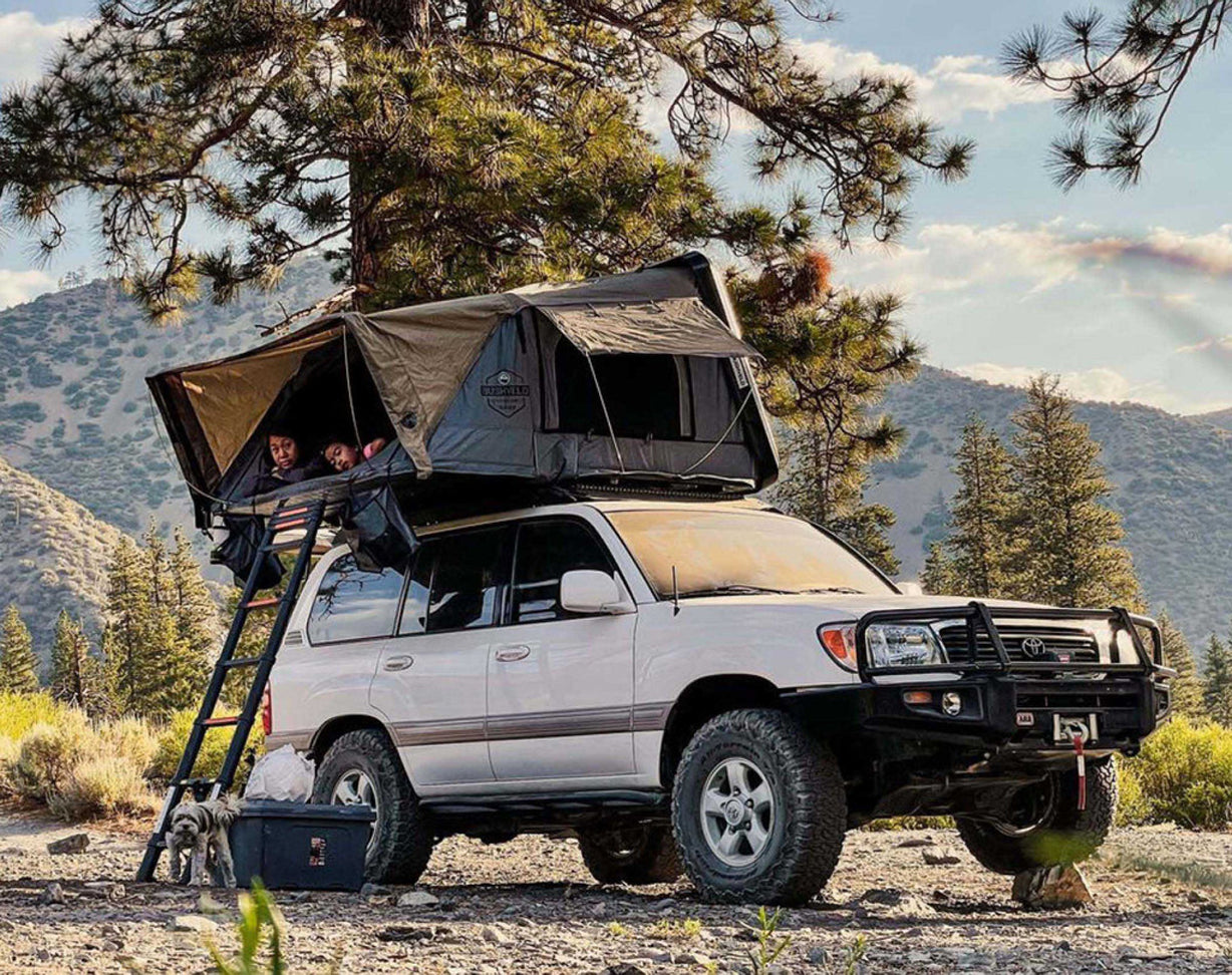 HD Bushveld 2 - Cantilever Hard Shell Roof Top Tent, 2 Person, Grey Body & Green Rainfly