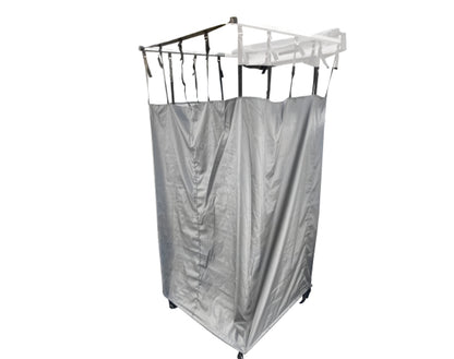 HD Nomadic Shower - Single Person Quick Deploying Shower, 42” x 42”, Grey Body, Green Trim W/Black Travel Bag