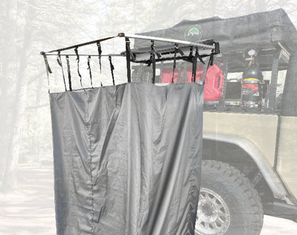 HD Nomadic Shower - Single Person Quick Deploying Shower, 42” x 42”, Grey Body, Green Trim W/Black Travel Bag