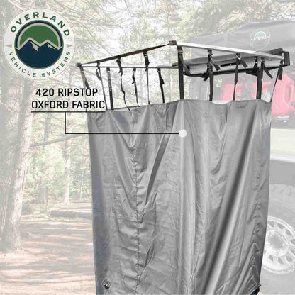 HD Nomadic Shower - Single Person Quick Deploying Shower, 42” x 42”, Grey Body, Green Trim W/Black Travel Bag