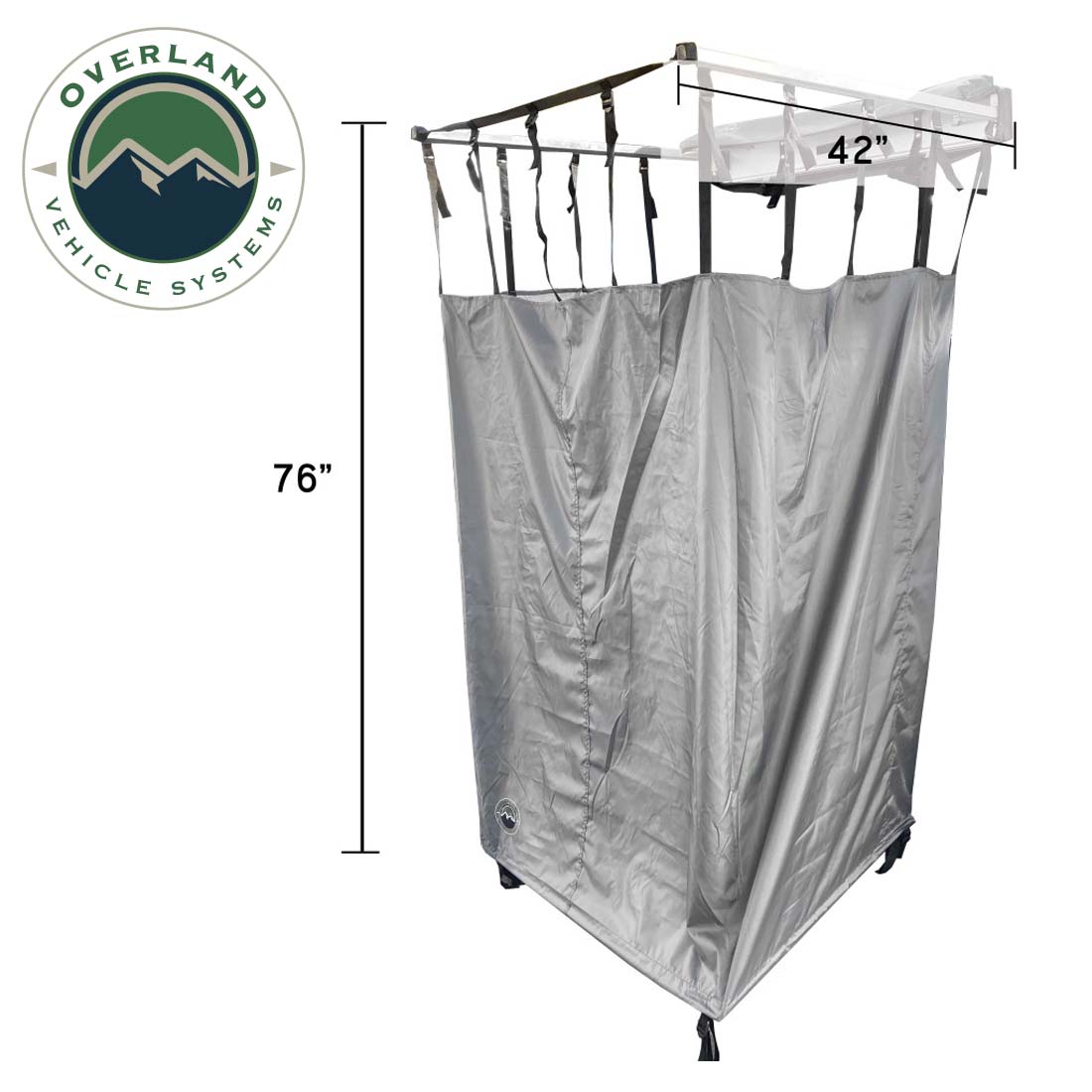 HD Nomadic Shower - Single Person Quick Deploying Shower, 42” x 42”, Grey Body, Green Trim W/Black Travel Bag