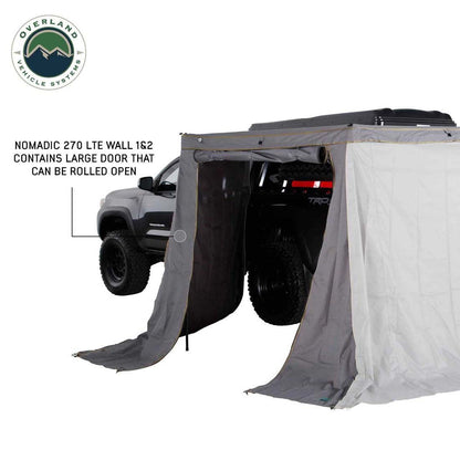 HD Nomadic 270 LTE - Awning Wall 1, Driver Side, Grey Body, Green Trim, Includes Storage Bag