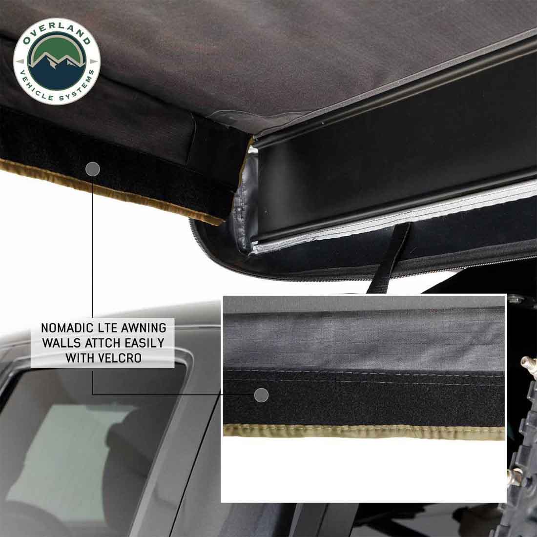 HD Nomadic 270 LTE - Awning Wall 1, Driver Side, Grey Body, Green Trim, Includes Storage Bag