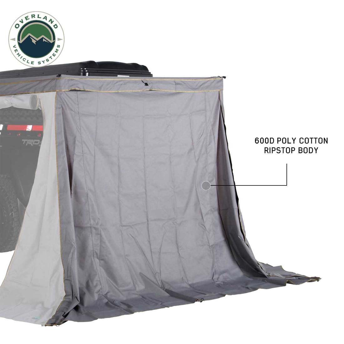 HD Nomadic 270 LTE - Awning Wall 2, Driver Side, Grey Body, Green Trim, Includes Storage Bag