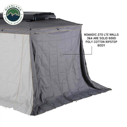 HD Nomadic 270 LTE - Awning Wall 2, Driver Side, Grey Body, Green Trim, Includes Storage Bag