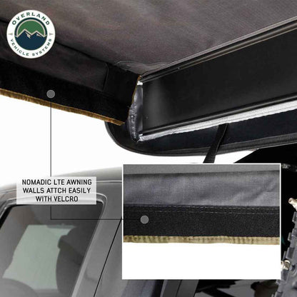 HD Nomadic 270 LTE - Awning Wall 2, Driver Side, Grey Body, Green Trim, Includes Storage Bag