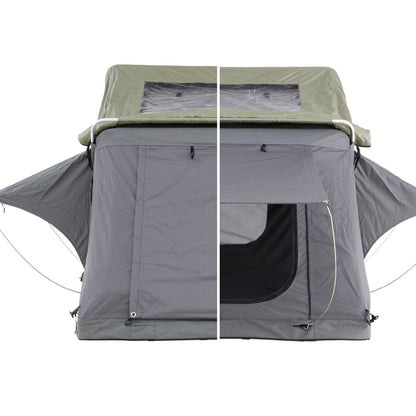 HD Nomadic N2E - Soft Sided Roof Top Tent, 2 Person, Grey Body & Green Rainfly