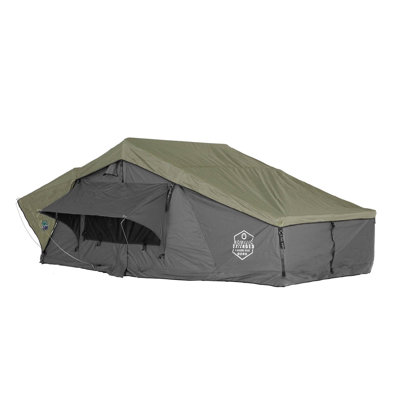 HD Nomadic N2E - Soft Sided Roof Top Tent, 2 Person, Grey Body & Green Rainfly