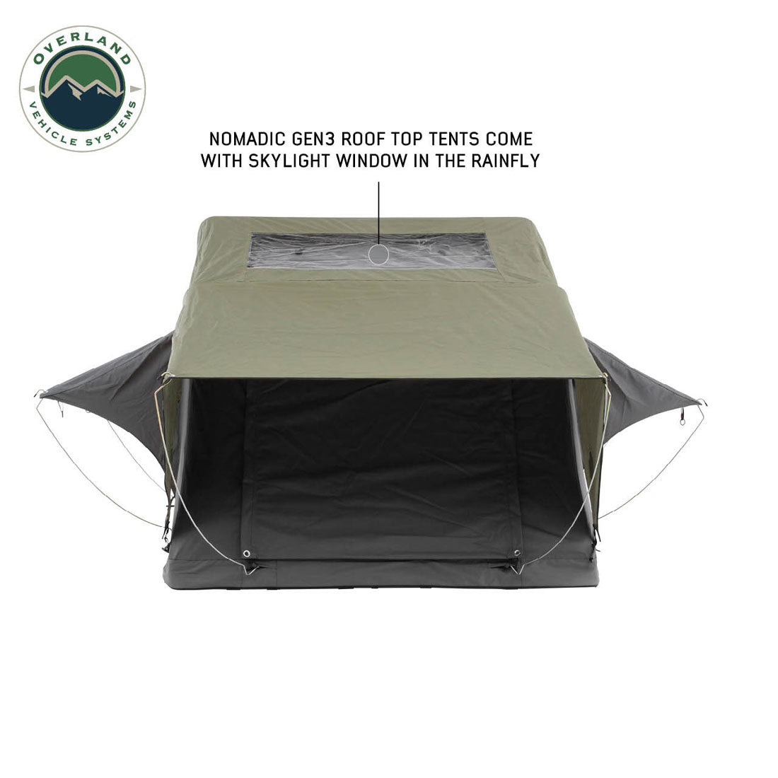 HD Nomadic N2E - Soft Sided Roof Top Tent, 2 Person, Grey Body & Green Rainfly