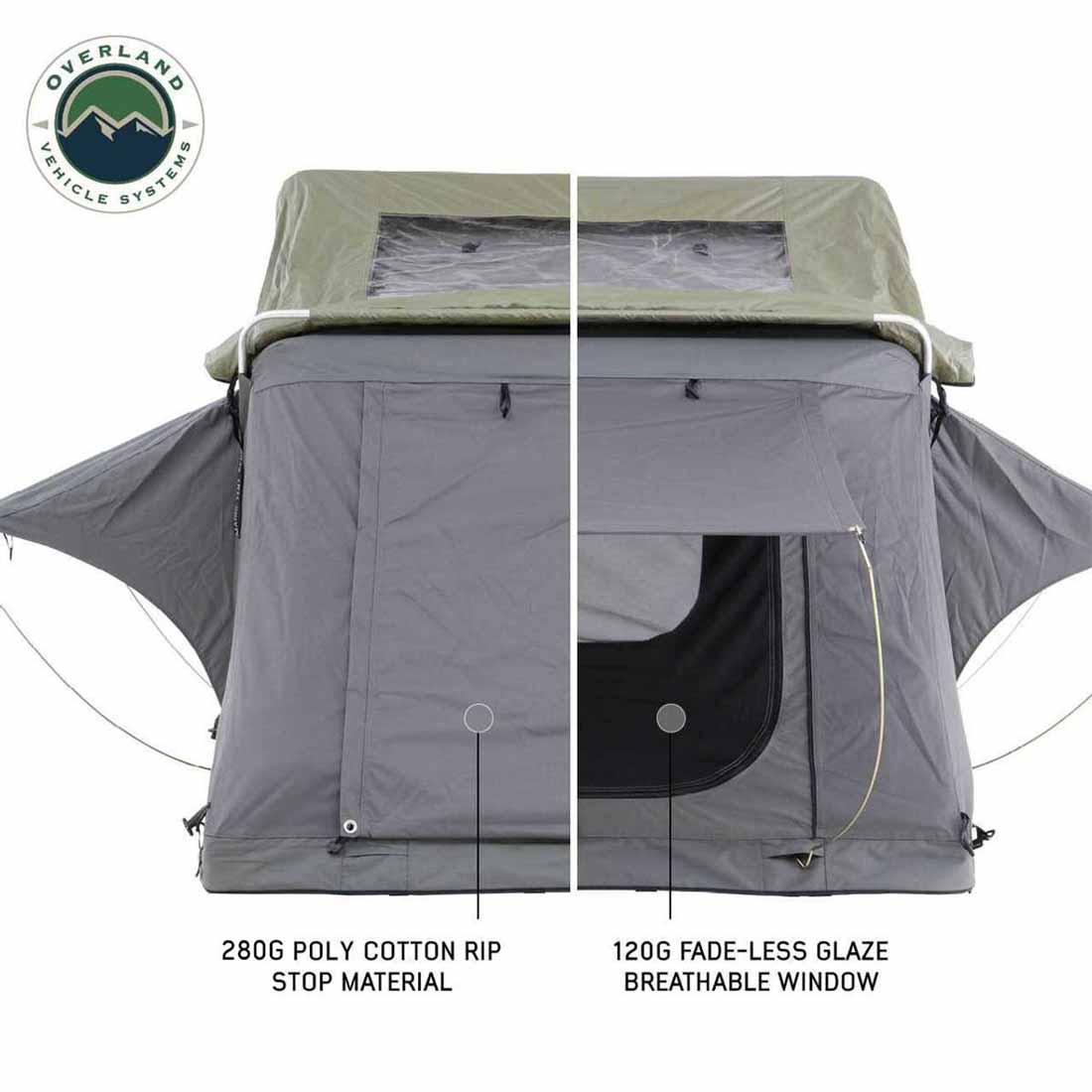 HD Nomadic N2E - Soft Sided Roof Top Tent, 2 Person, Grey Body & Green Rainfly