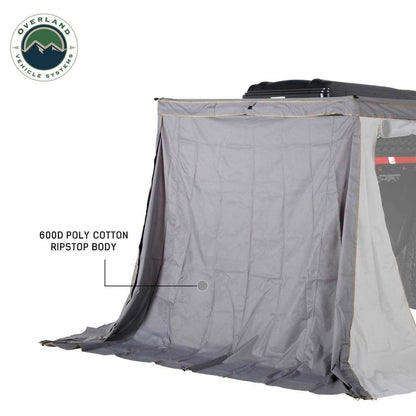 HD Nomadic 270 LTE - Awning Wall 2, Passenger Side, Grey Body, Green Trim W/Storage Bag