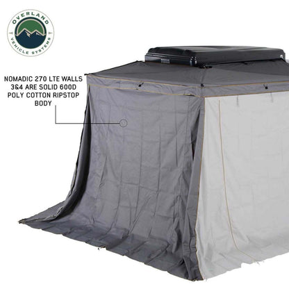 HD Nomadic 270 LTE - Awning Wall 2, Passenger Side, Grey Body, Green Trim W/Storage Bag