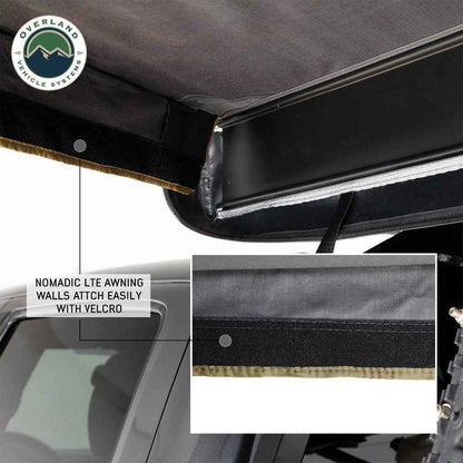 HD Nomadic 270 LTE - Awning Wall 2, Passenger Side, Grey Body, Green Trim W/Storage Bag