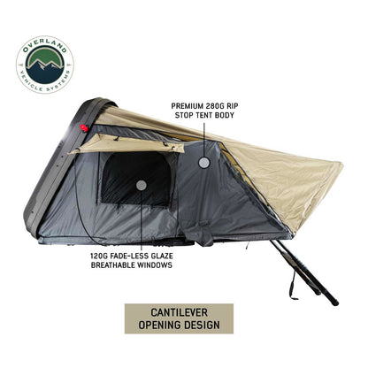 HD Bundu 2 - Hard Shell Roof Top Tent, 2 Person, Grey Body & Black Rainfly