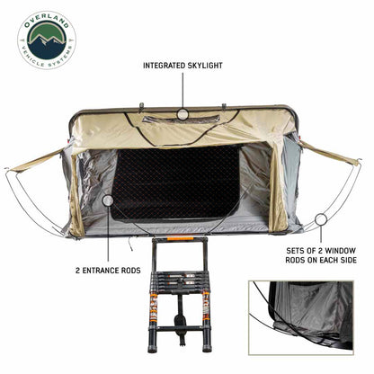 HD Bundu 2 - Hard Shell Roof Top Tent, 2 Person, Grey Body & Black Rainfly