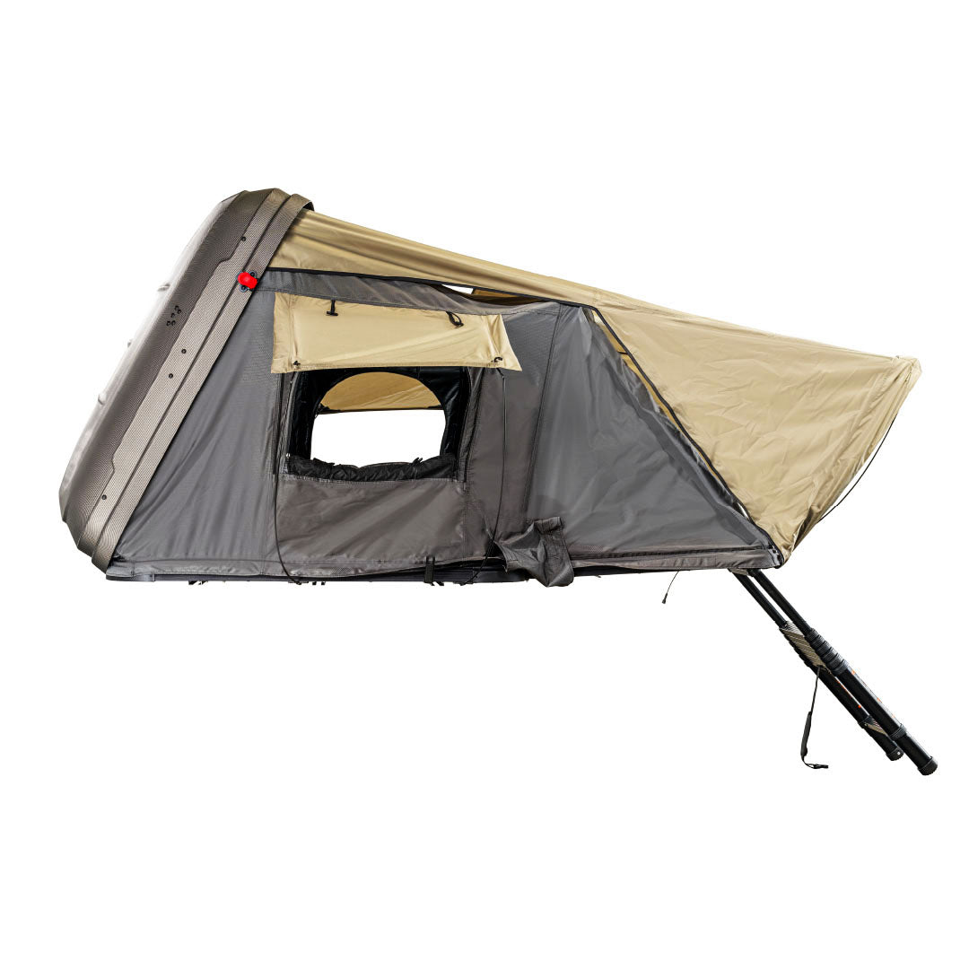 HD Bundu 2 - Hard Shell Roof Top Tent, 2 Person, Grey Body & Black Rainfly