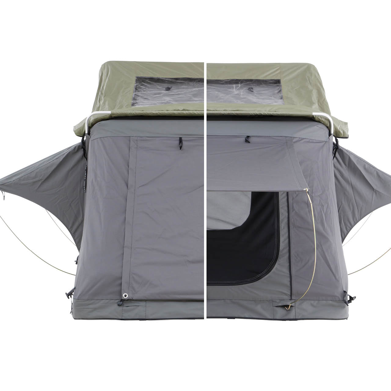 HD Nomadic N2S - Soft Sided Roof Top Tent, 2 Person, Grey Body & Green Rainfly