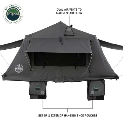 HD Nomadic N2S - Soft Sided Roof Top Tent, 2 Person, Grey Body & Green Rainfly