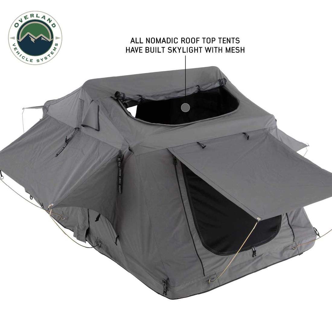 HD Nomadic N2S - Soft Sided Roof Top Tent, 2 Person, Grey Body & Green Rainfly