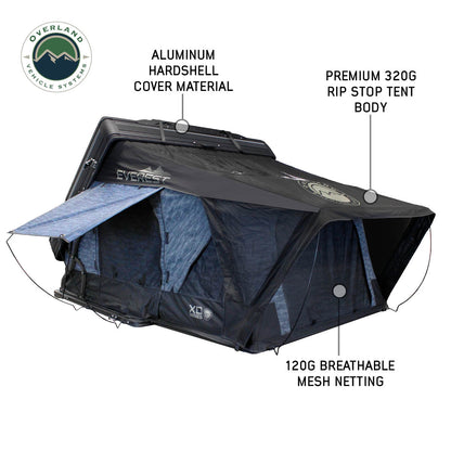 XD Everest 2 - Cantilever Aluminum Roof Top Tent, 2 Person, Grey Body & Black Rainfly