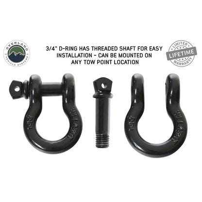 Recovery Shackle 3/4" 4.75 Ton Black - Sold In Pairs