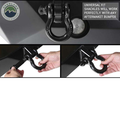 Recovery Shackle 3/4" 4.75 Ton Black - Sold In Pairs