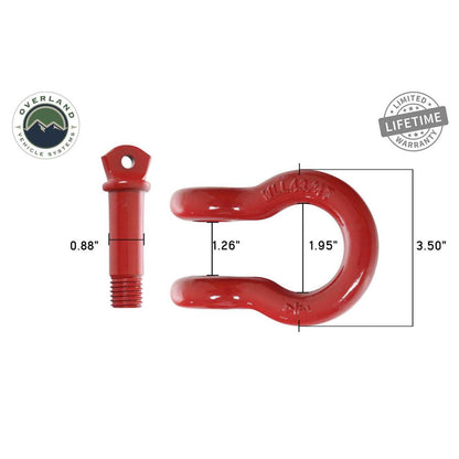 Recovery Shackle 3/4" 4.75 Ton Red - Sold In Pairs