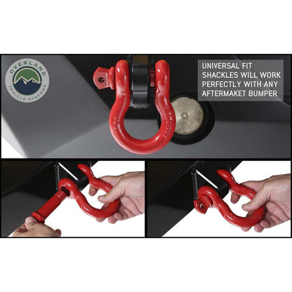 Recovery Shackle 3/4" 4.75 Ton Red - Sold In Pairs