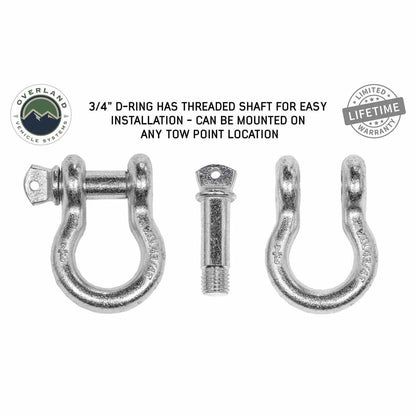 Recovery Shackle 3/4" 4.75 Ton Zinc - Sold In Pairs