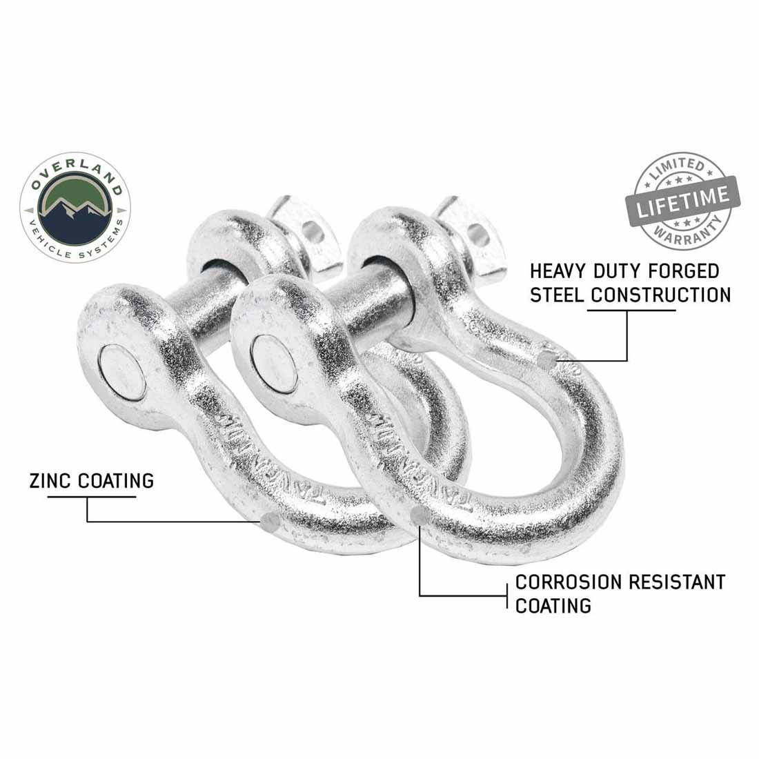 Recovery Shackle 3/4" 4.75 Ton Zinc - Sold In Pairs