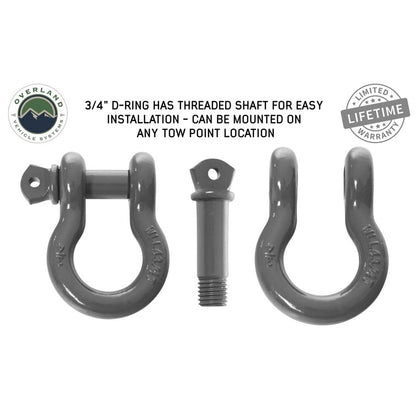 Recovery Shackle 3/4" 4.75 Ton Grey - Sold In Pairs