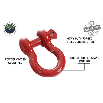 Recovery Shackle 3/4" 4.75 Ton - Red