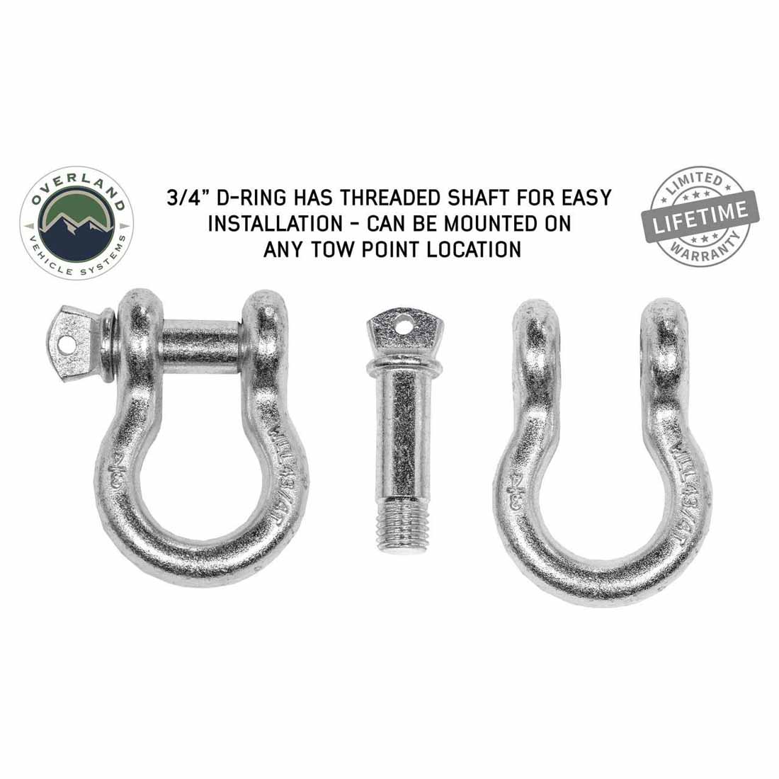 Recovery Shackle 3/4" 4.75 Ton - Zinc