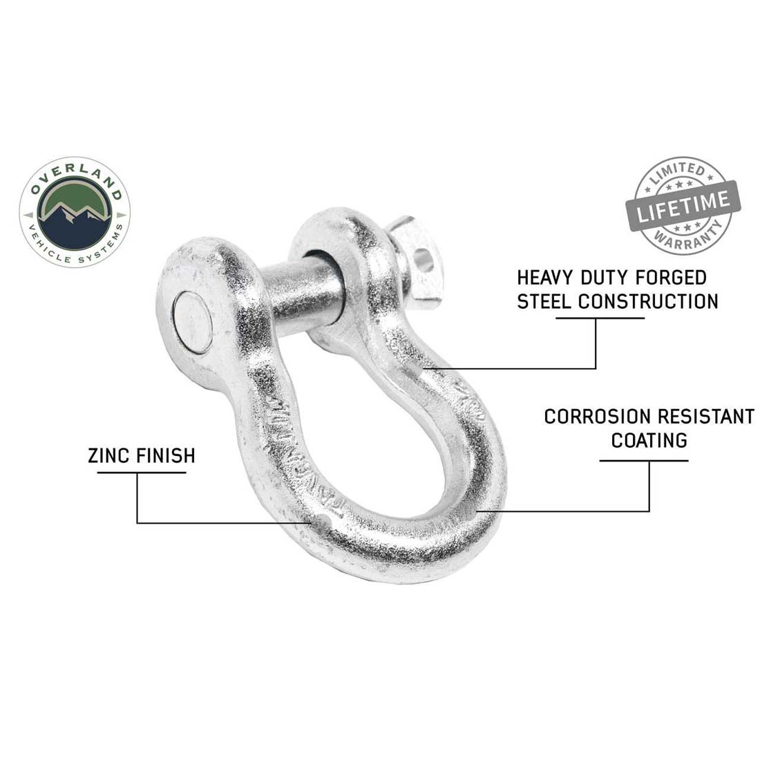 Recovery Shackle 3/4" 4.75 Ton - Zinc